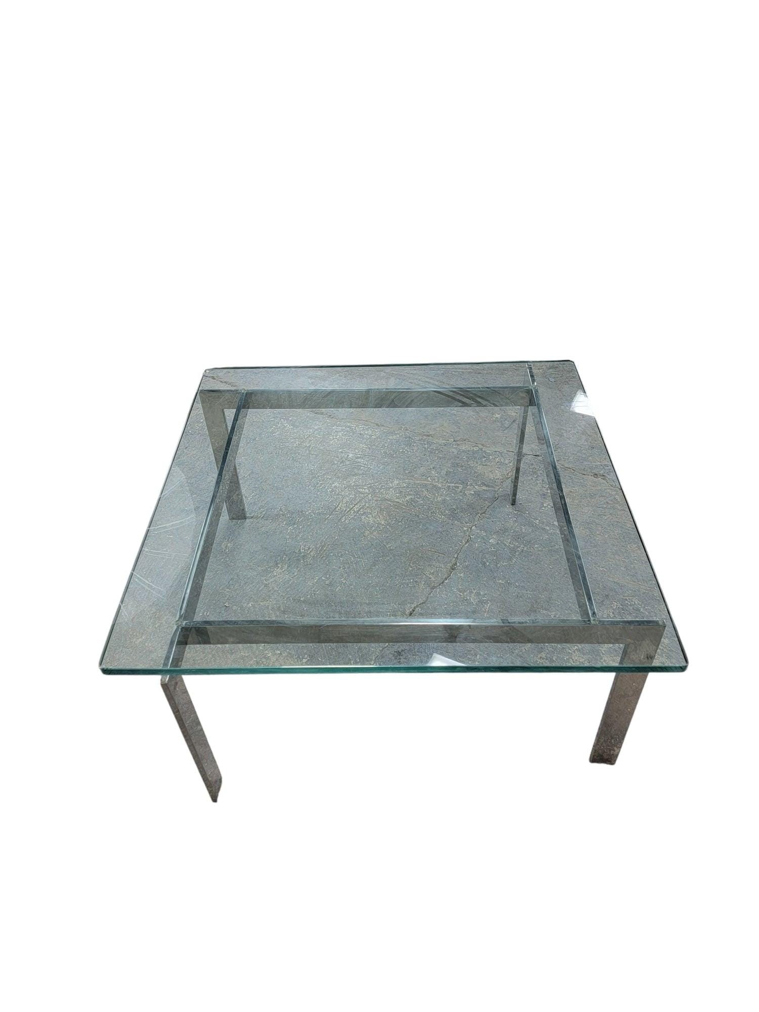 MCM Fritz Hansen Style Beveled Glass Top Coffee Table - 3
