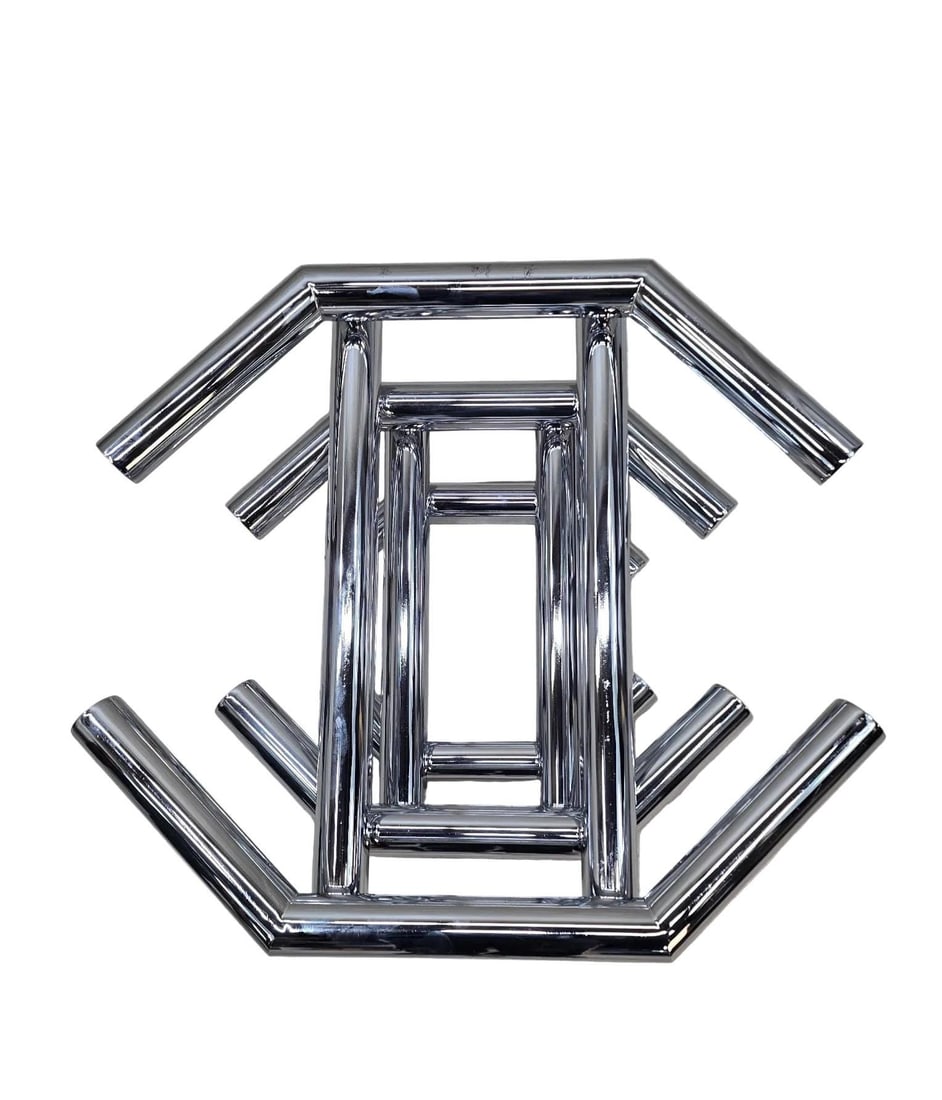 MCM Paul Mayen Style Stacked Chrome Coffee Table - 5