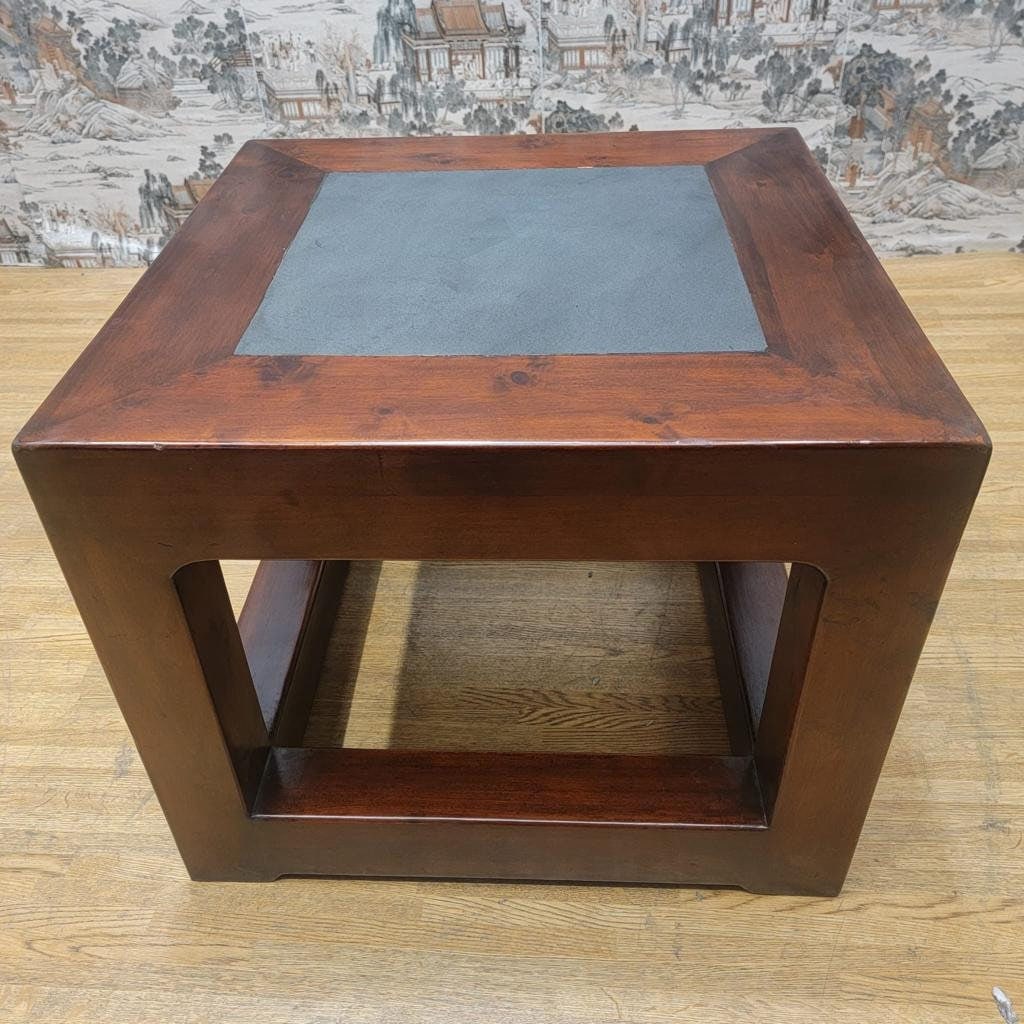 Antique Shanxi Province Elm Side Table with Stone Top - 6