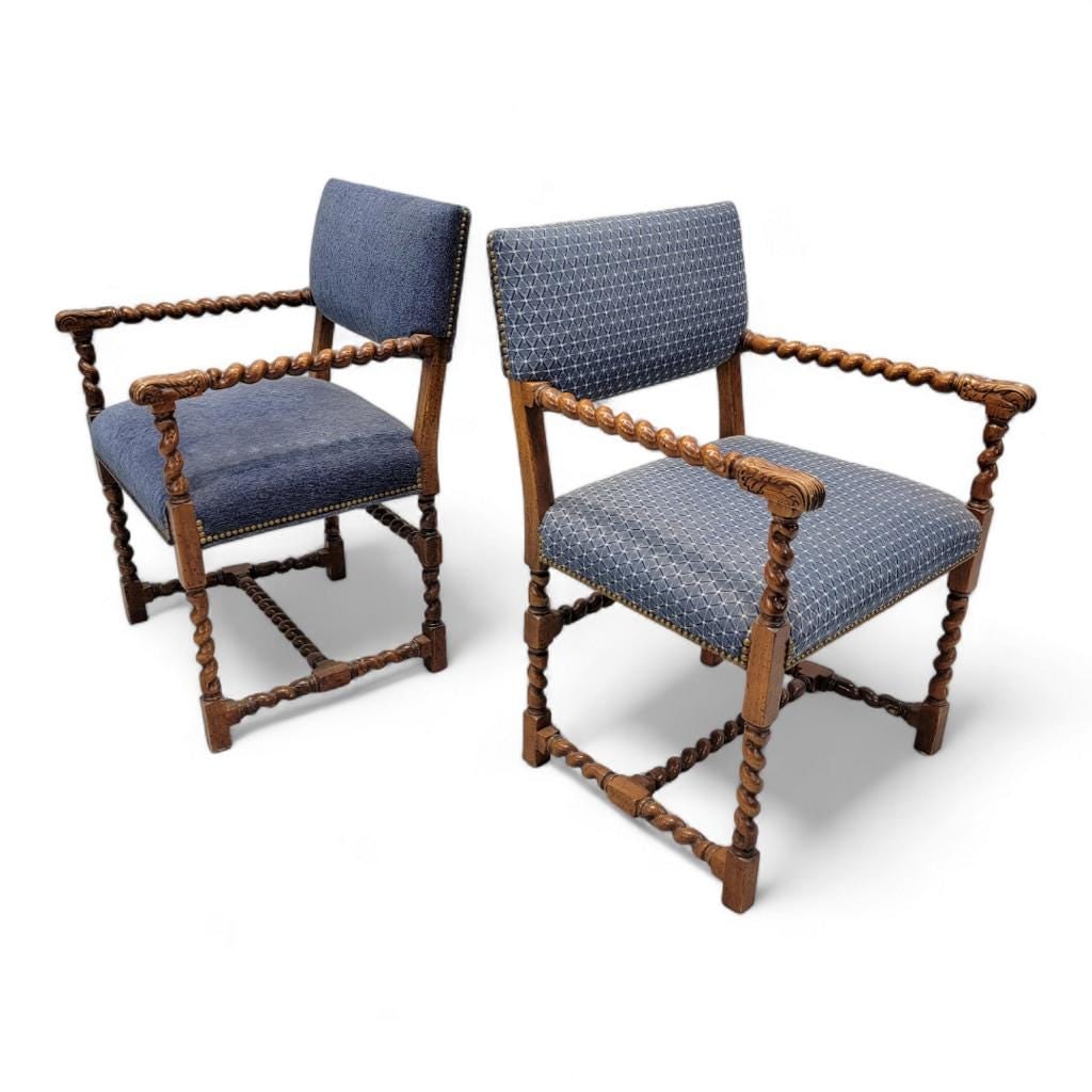 Vintage English Barley Twist Chairs by Baker Furniture - 6 - 7