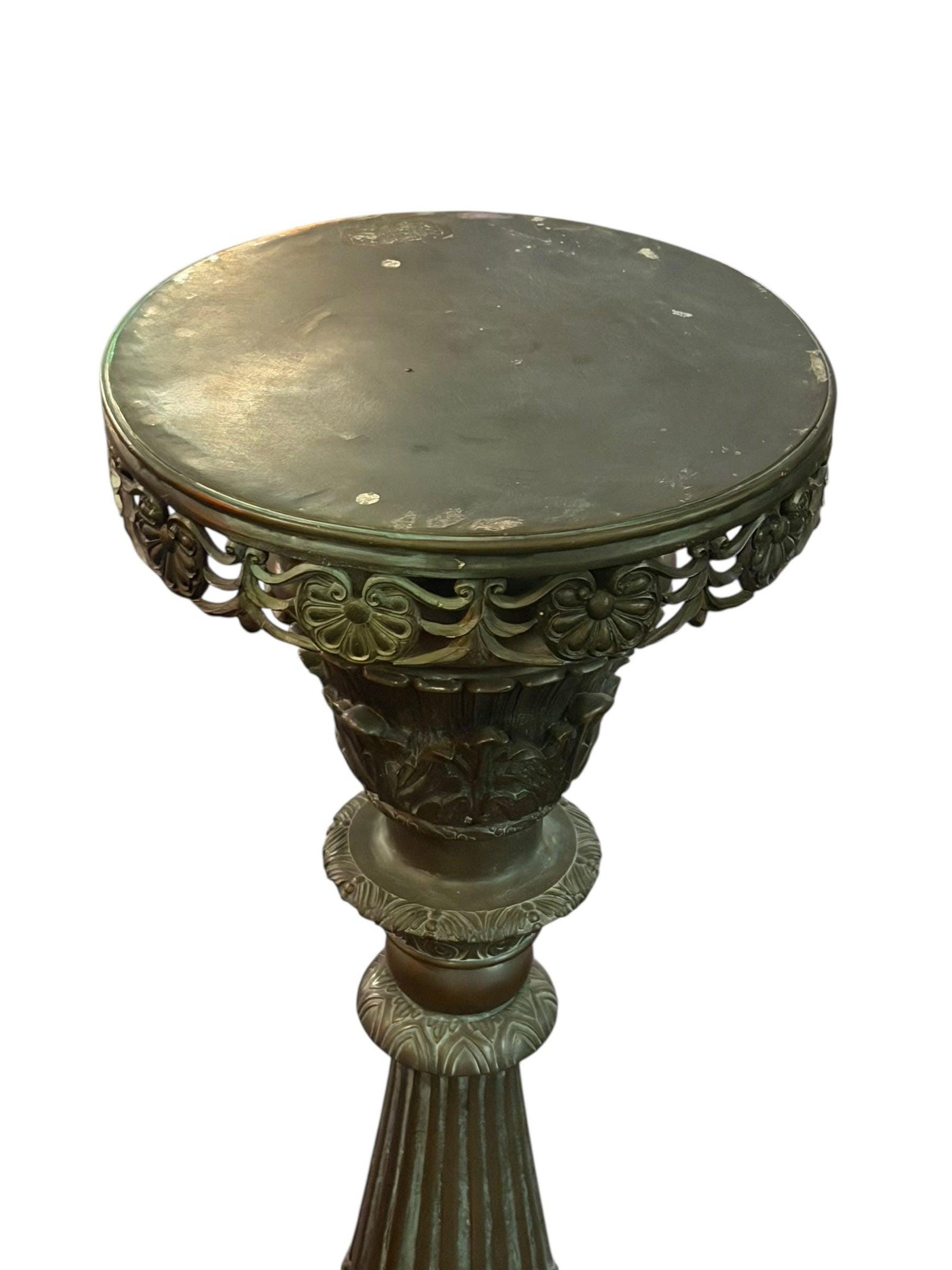 Antique Italian Neoclassical Style Figural Bronze Pedestal - 4