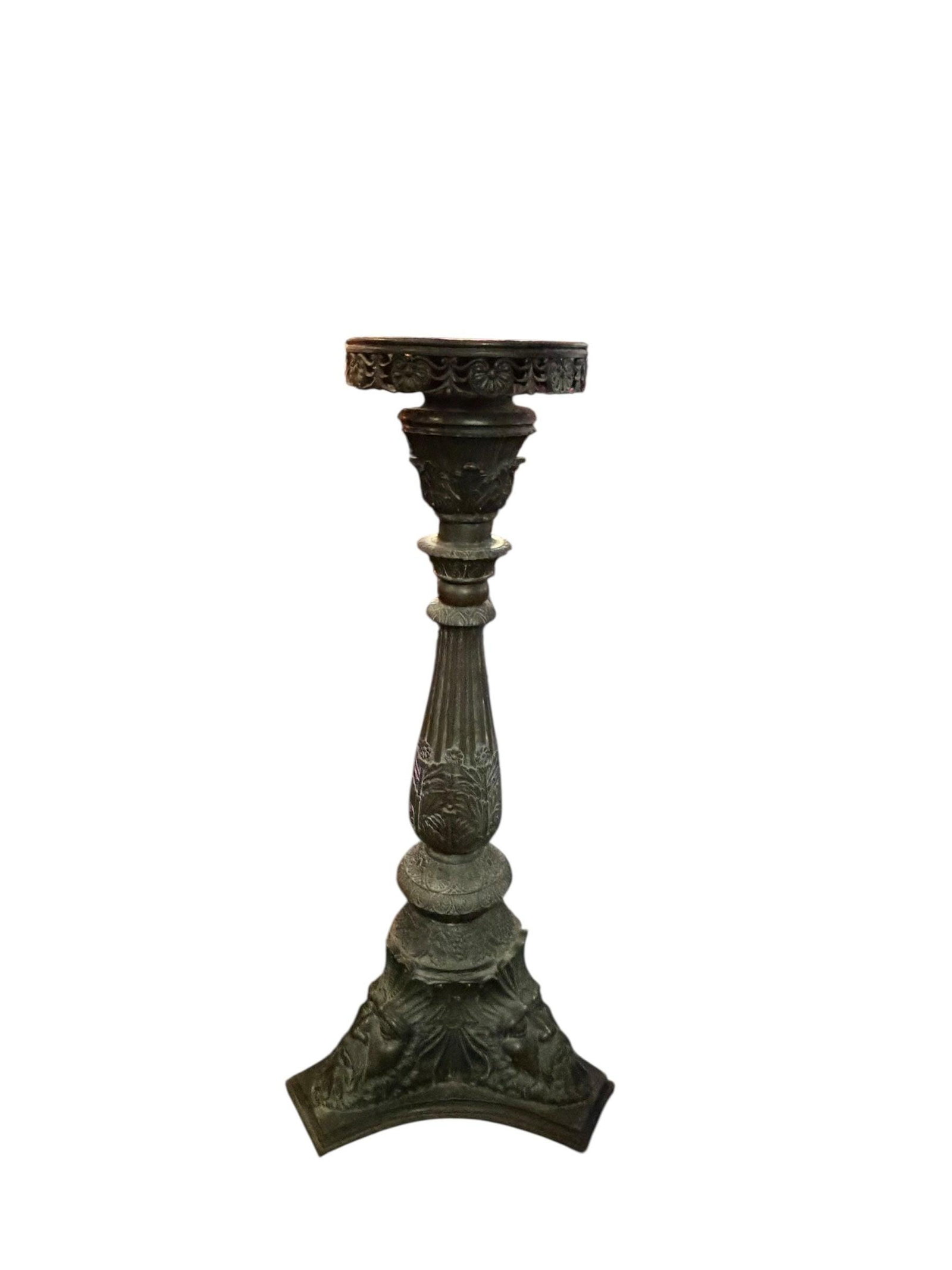 Antique Italian Neoclassical Style Figural Bronze Pedestal - 5