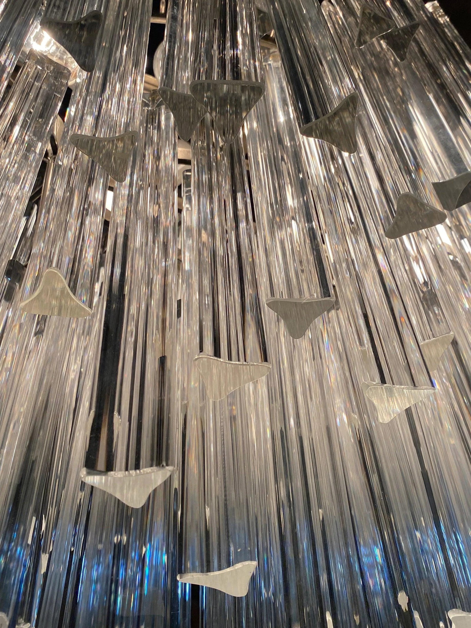 MCM Sculptural Camer Murano Glass Multi Tier Prism Chandelier - 3