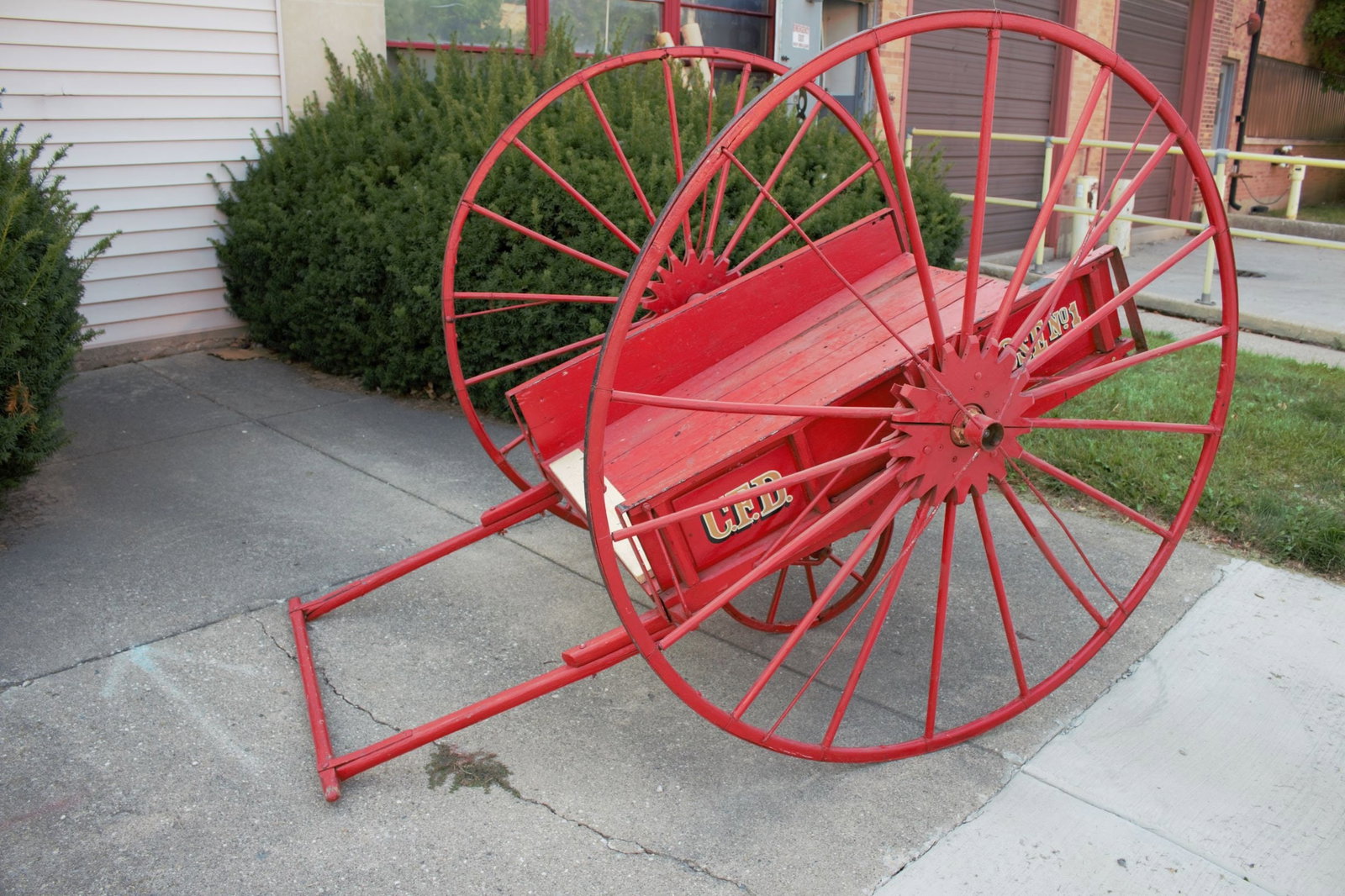 Antique Historic Chicago Fire Hose Cart and Fire Extinguisher - 2 Piece Set (1 of 7)