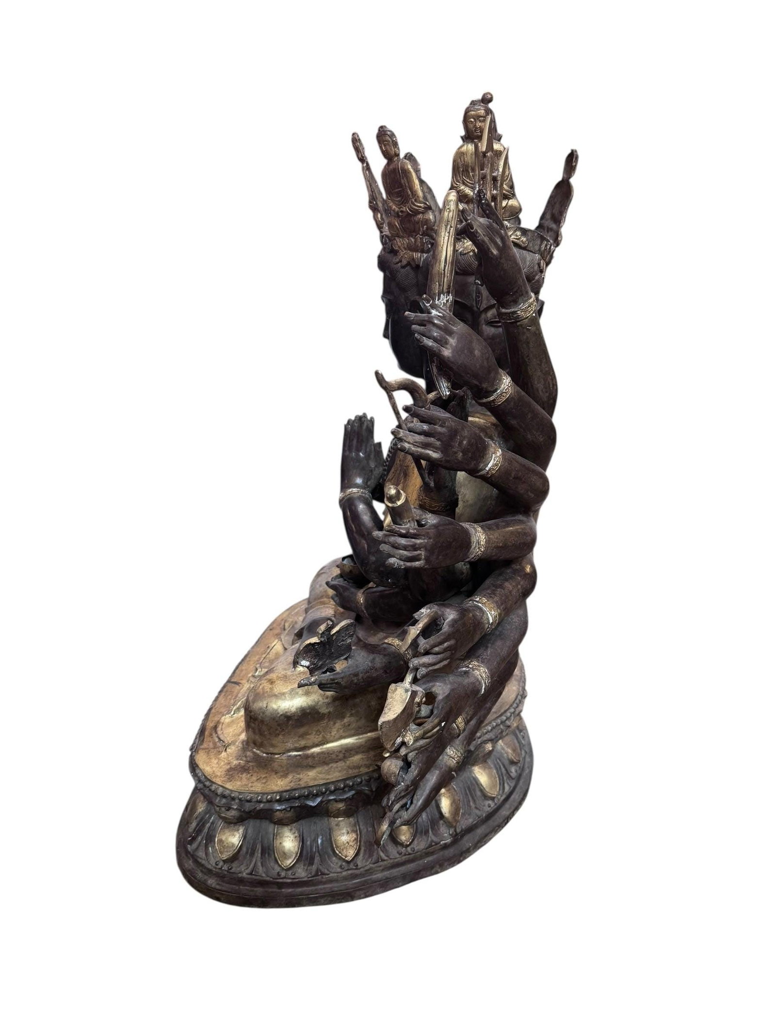 Antique Tibetan Praying Crowned Buddha - 5