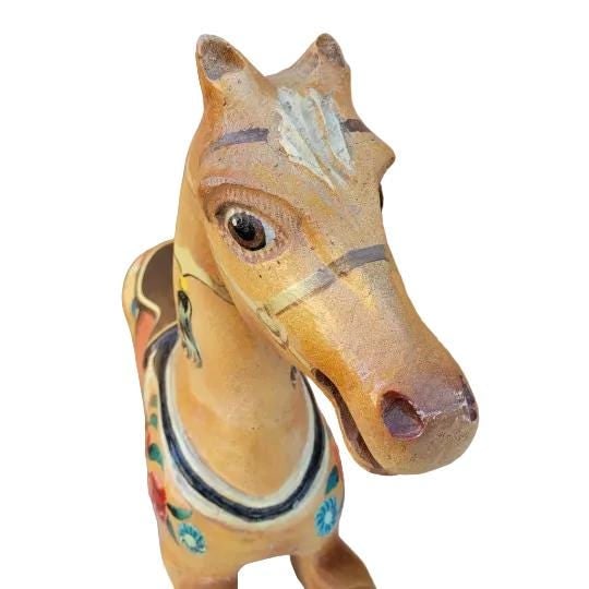 Antique French Carved Hand Painted Carousel Horse - 5