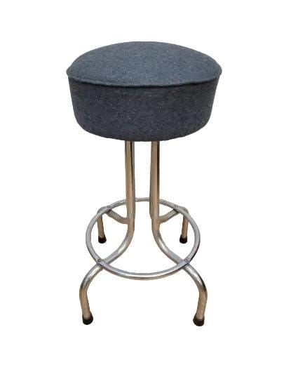 Vintage Industrial Swivel Bar Stools Newly Reupholstered - 3 - 6