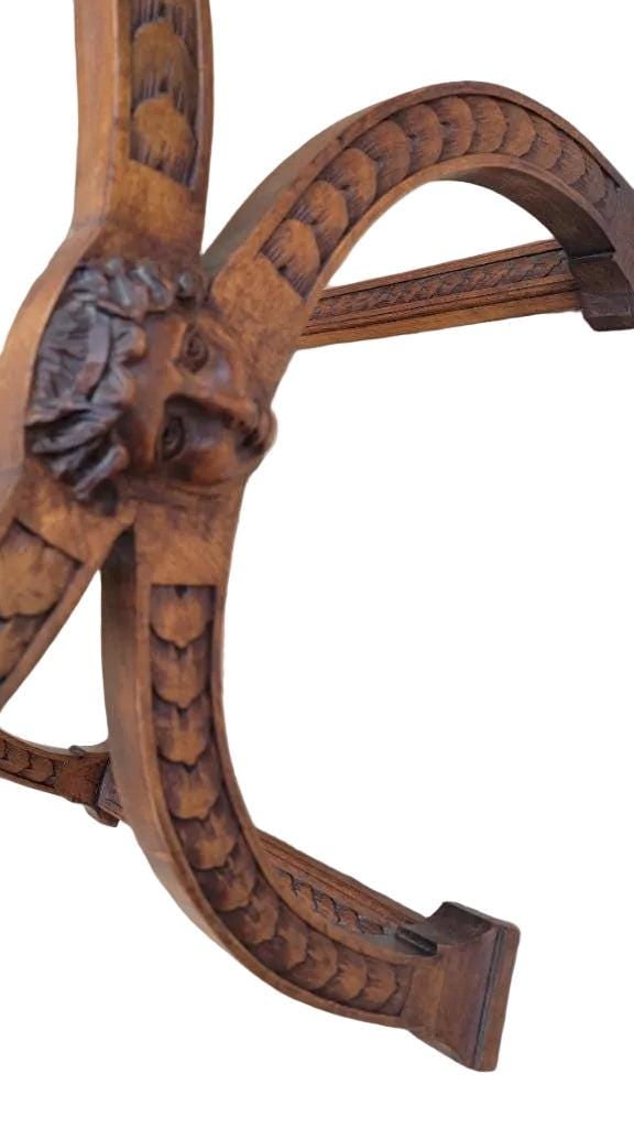 Antique Italian Renaissance Style Figural Savonarola Chair - 6