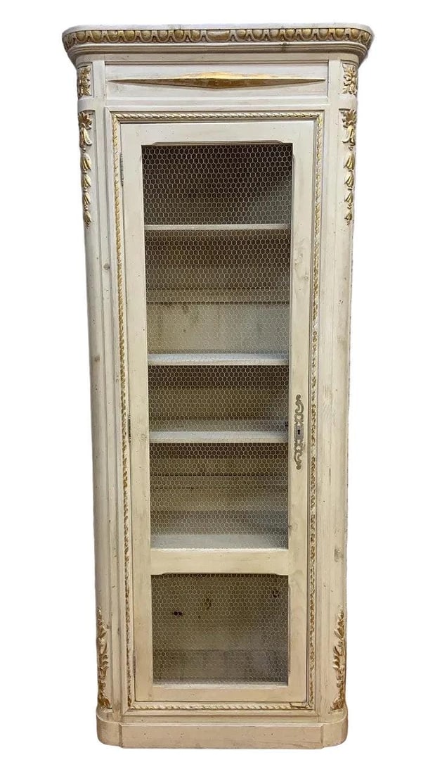 Vintage Parisian White and Gold-Leaf Display/Curio Cabinet - 6