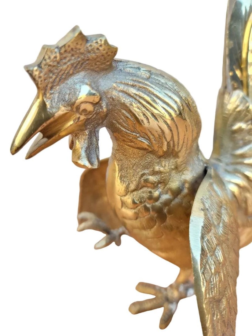 Vintage Fighting Roosters, Book Ends, Sculptural Pieces - Set of 2 - 7