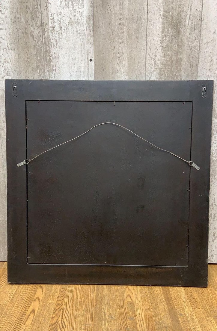Vintage Shanxi Province Black Linen Mirror - 4