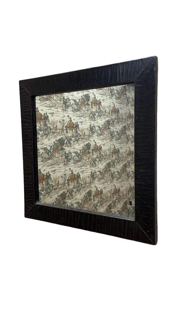 Vintage Shanxi Province Black Linen Mirror - 5