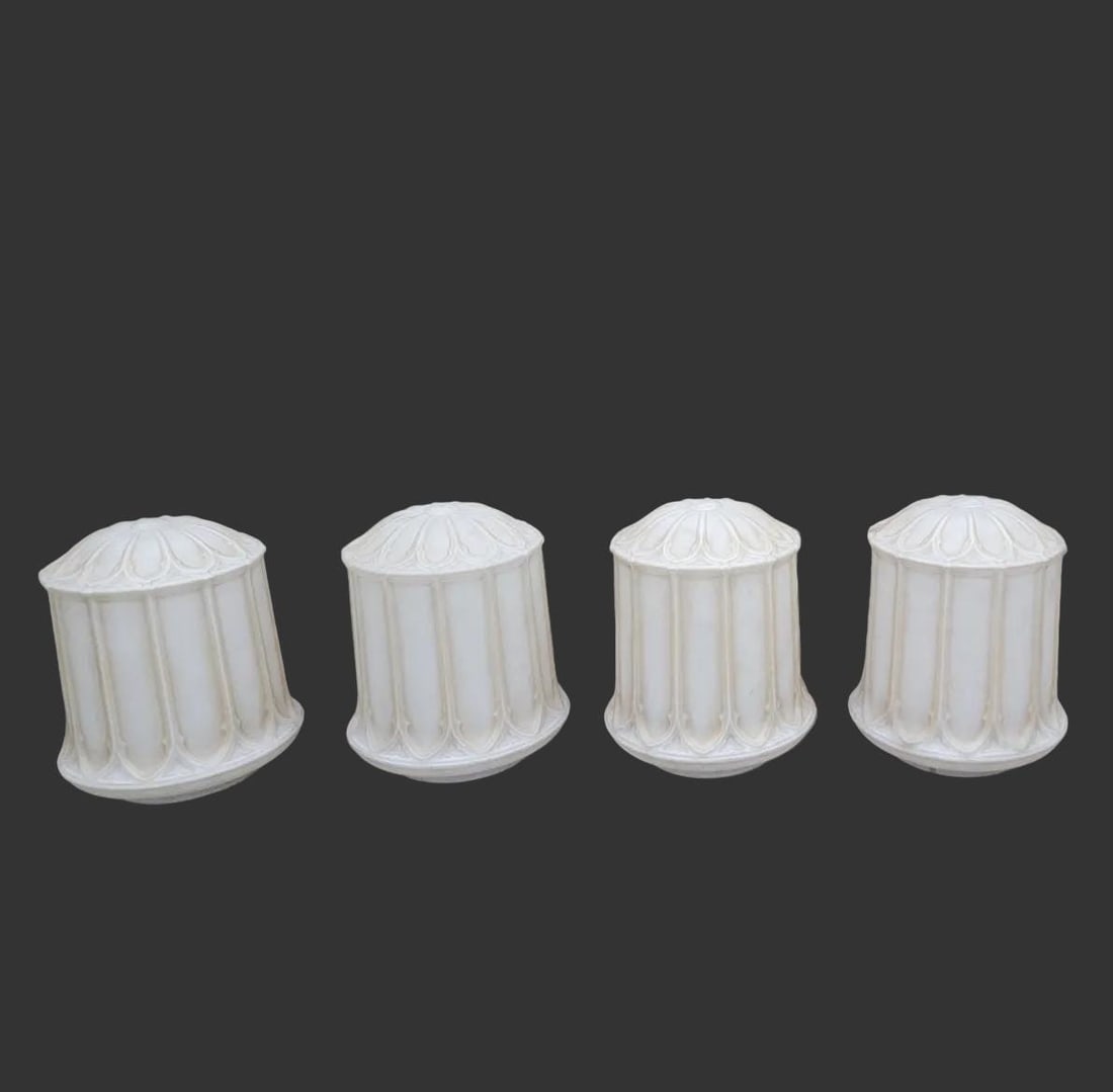 Antique Victorian Milk Glass Pendant Lights - Set of 4 (1 of 7)