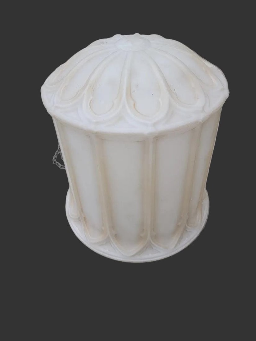 Antique Victorian Milk Glass Pendant Lights - Set of 4 - 5