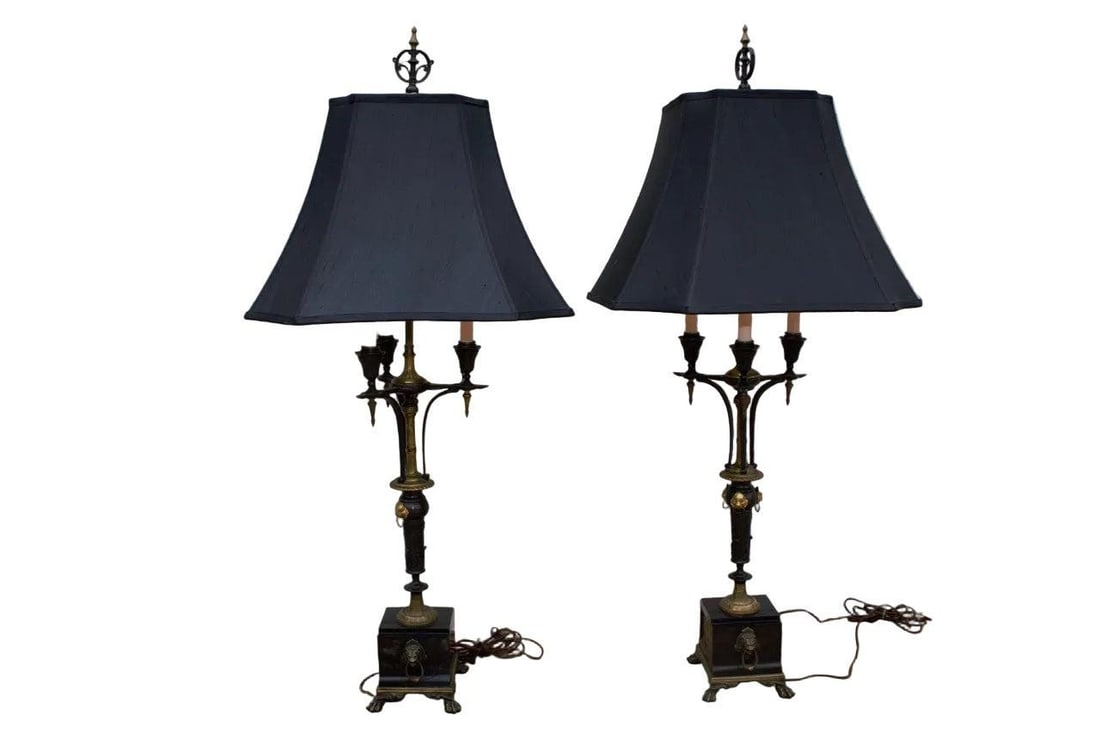 Antique Empire Revival Candelabra Table Lamps - Pair (1 of 7)