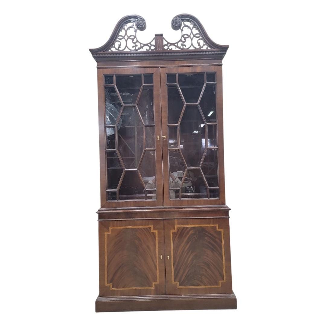 Antique Federal Style Flame Mahogany Display Cabinet by Councill (1 of 7)