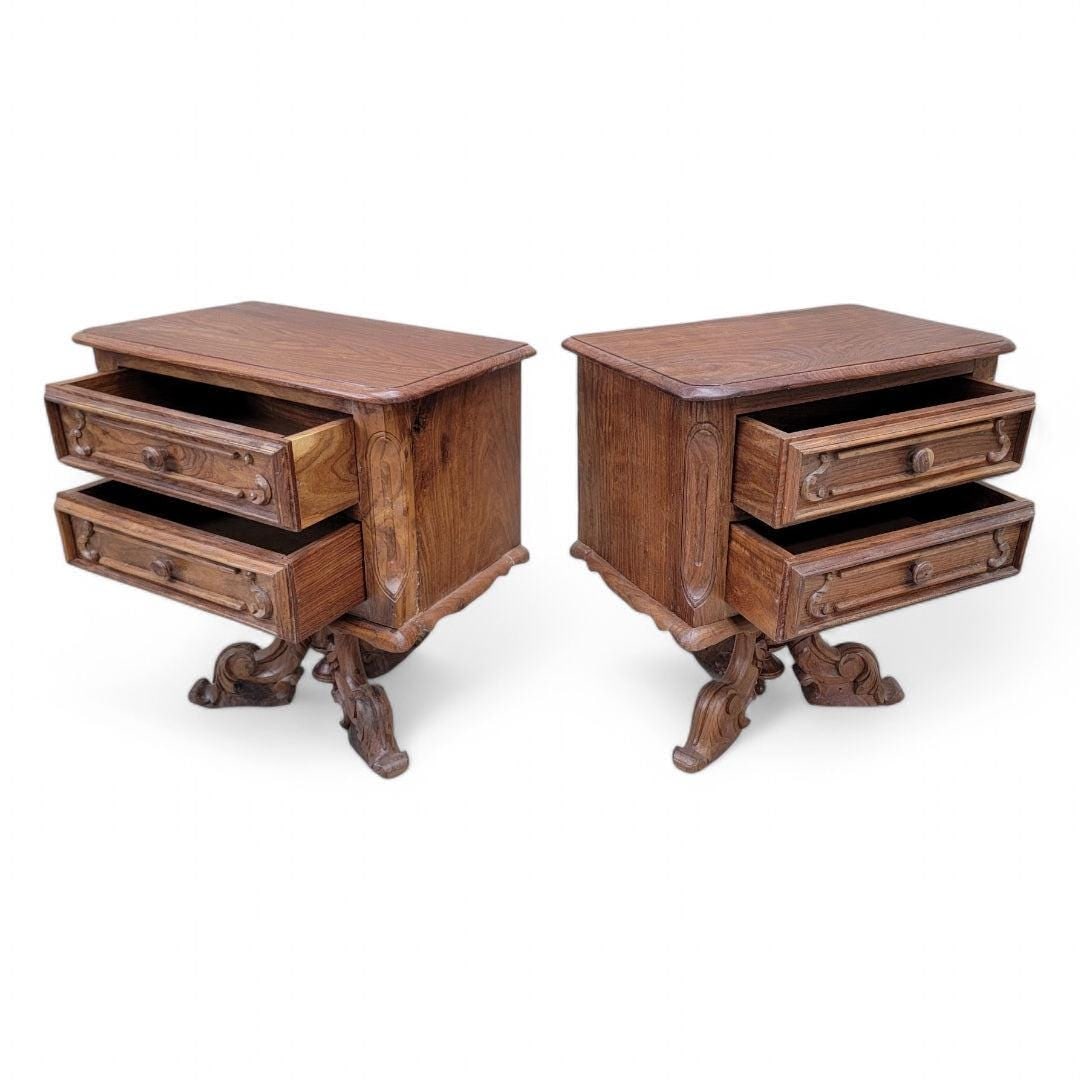 Antique American Empire Carved Side Chests - Pair - 4