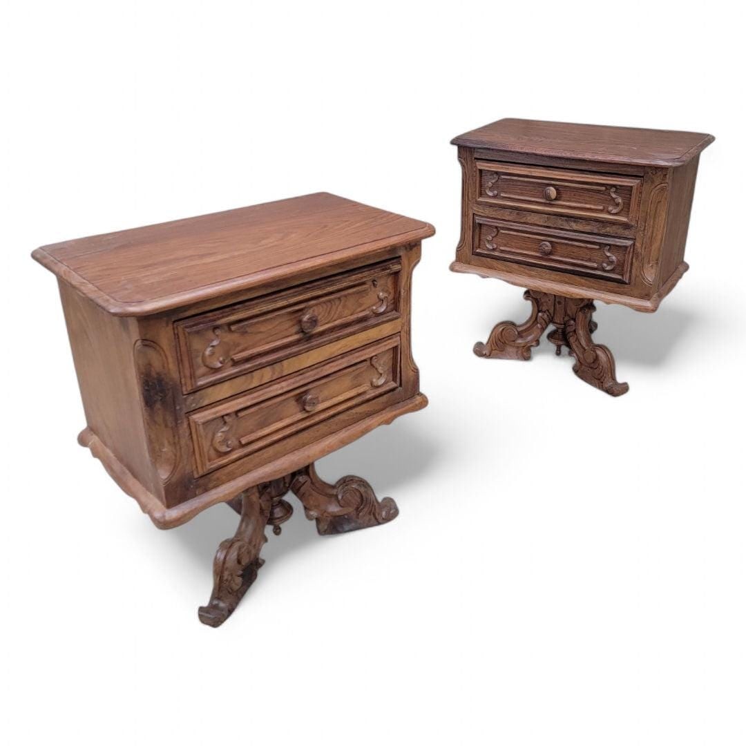 Antique American Empire Carved Side Chests - Pair - 5