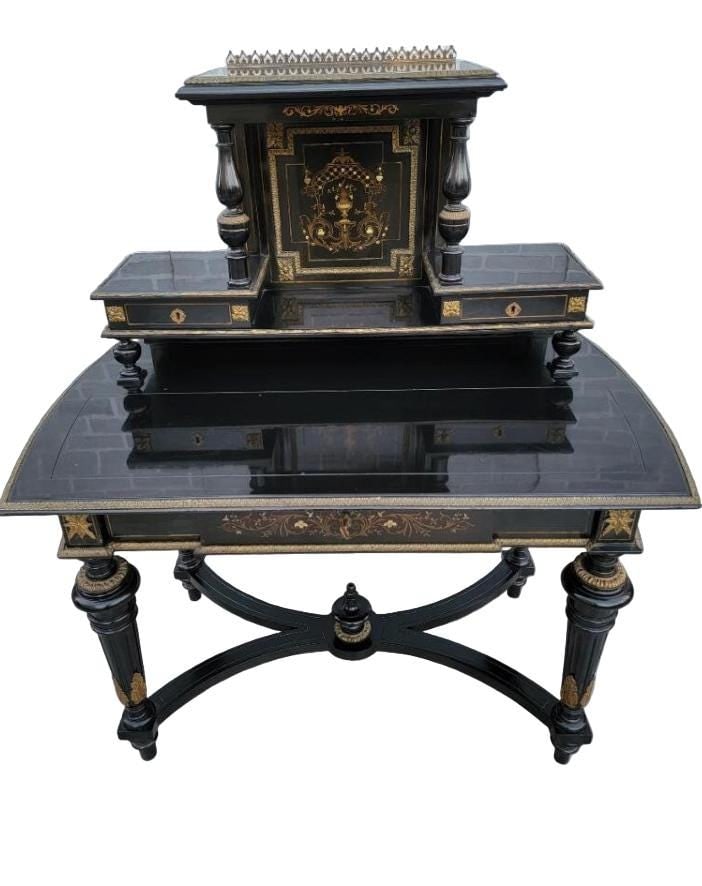 Vintage French Napoleon III Style Bonheur Du Jour Writing Desk (1 of 7)