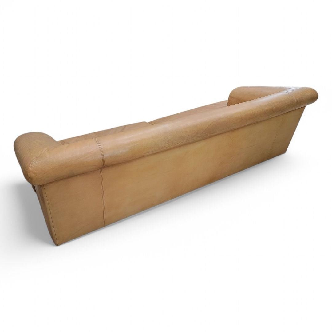 Vintage Distressed Rolled Arm Sofas by A. Rudin with Custom Pillows - Pair - 6