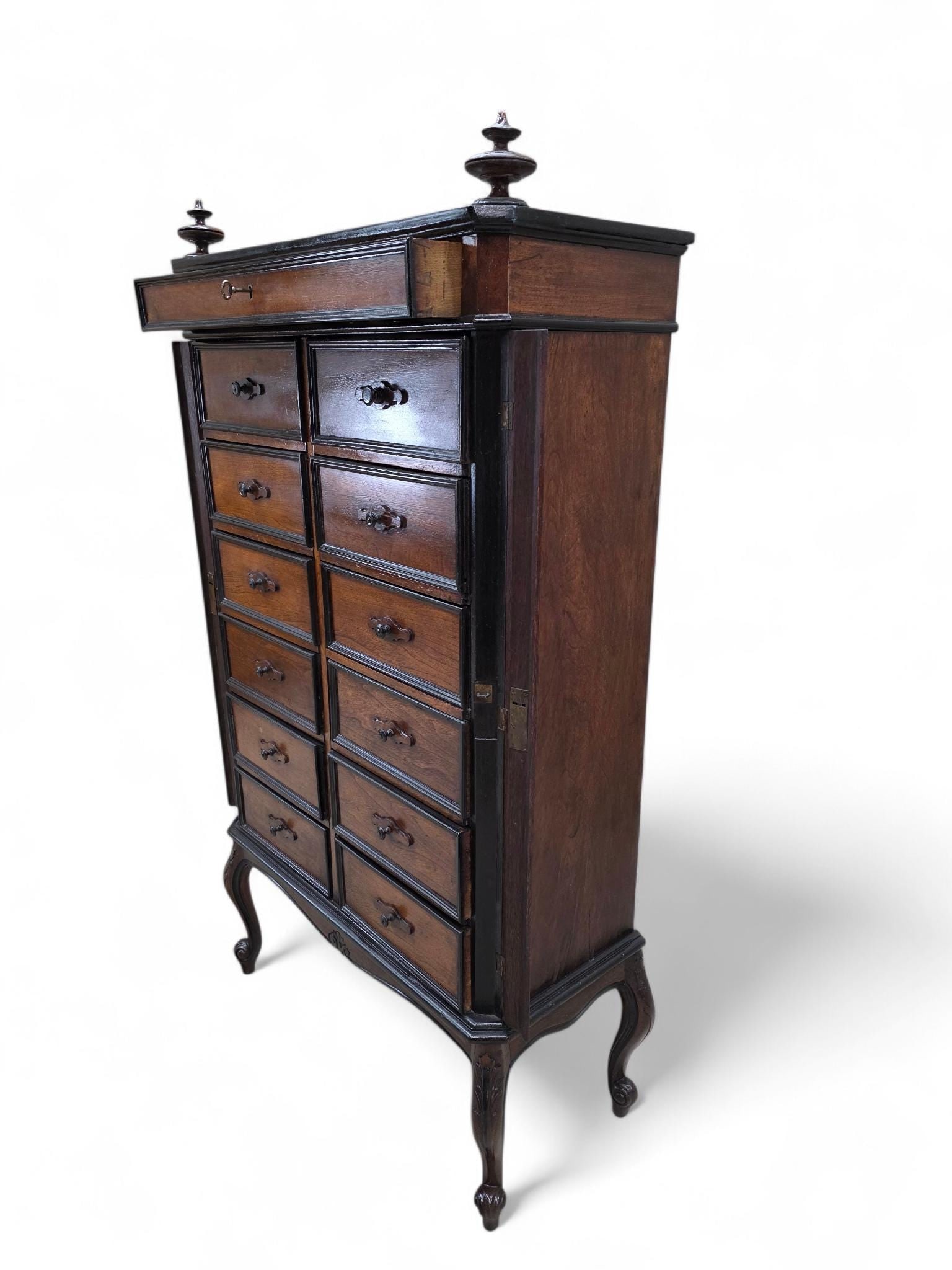 Antique Edwardian Style 13 Drawers Lock-Side Filing Cabinet - 6