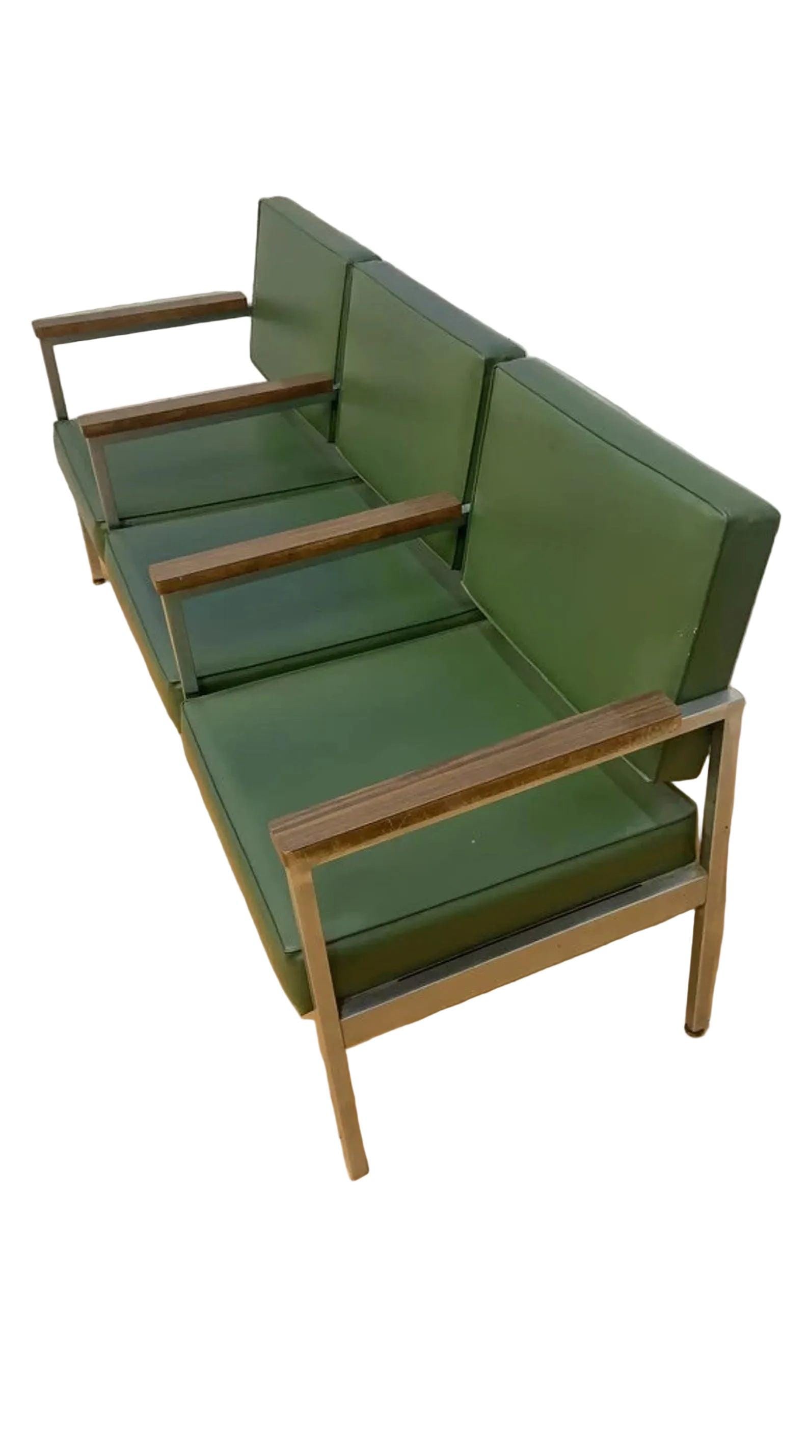MCM Knoll Style Bench in Green - 3