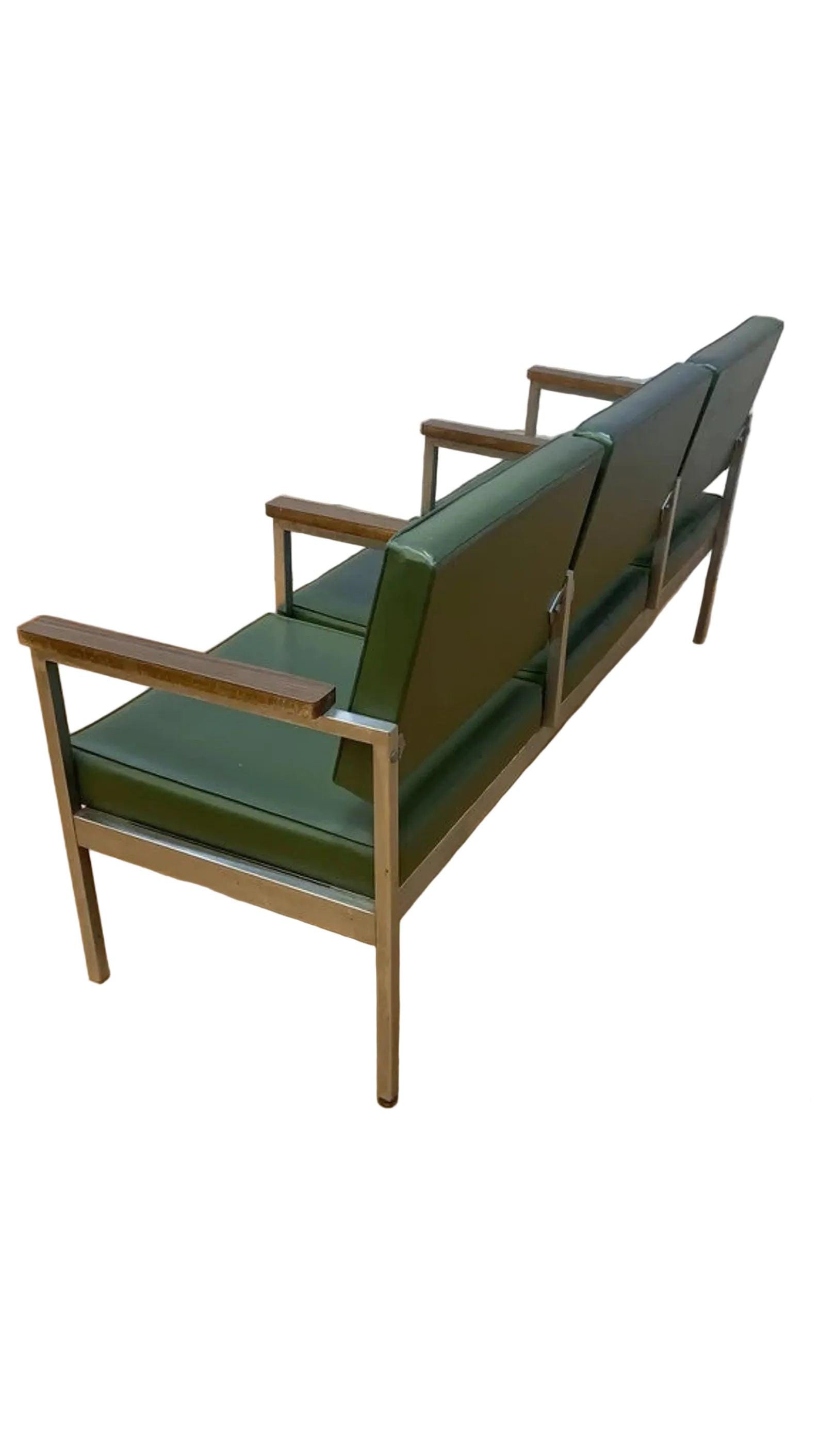 MCM Knoll Style Bench in Green - 4
