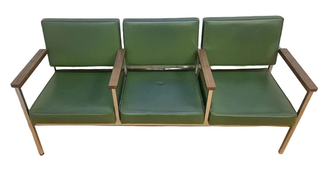 MCM Knoll Style Bench in Green - 7