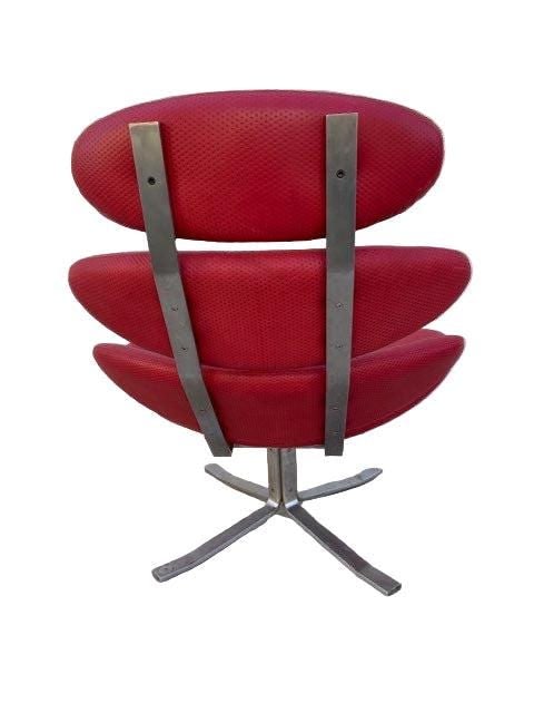 MCM Corona Chair by Poul M. Volther Newly Upholstered in Embossed Red Leather - 6