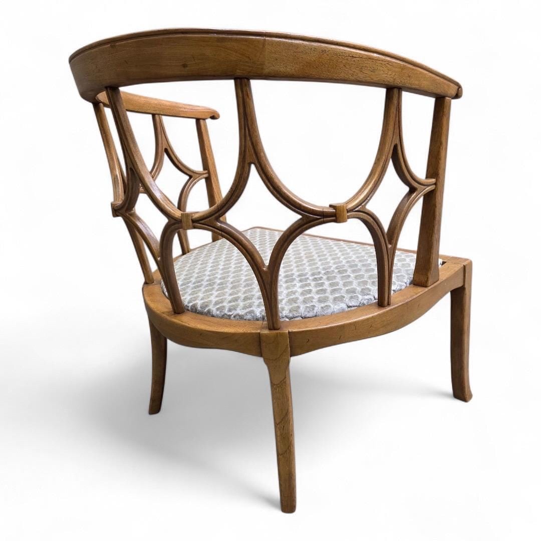 MCM William “Billy” Haines Style Fruitwood Spider-Leg Barrel Back Lounge Chair - 5
