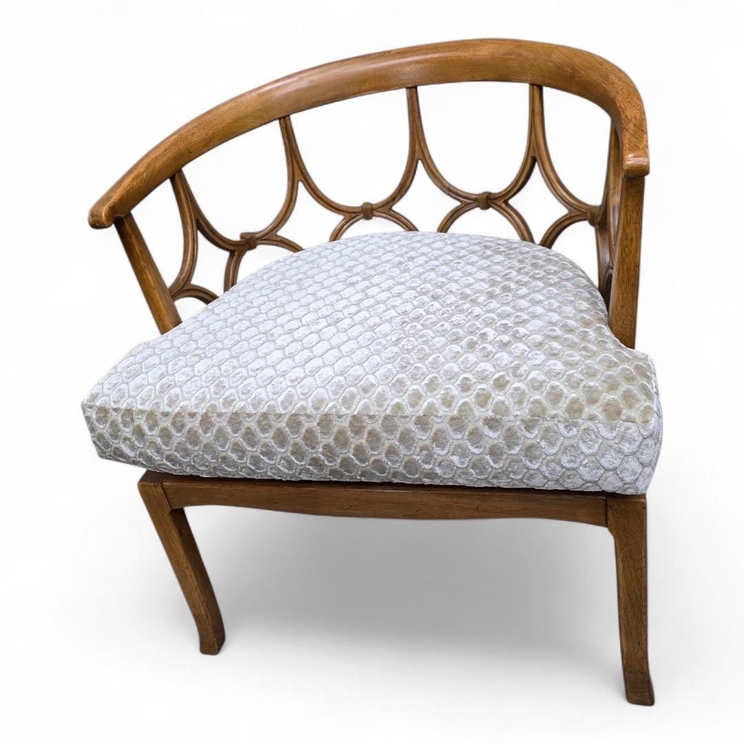 MCM William “Billy” Haines Style Fruitwood Spider-Leg Barrel Back Lounge Chair - 6