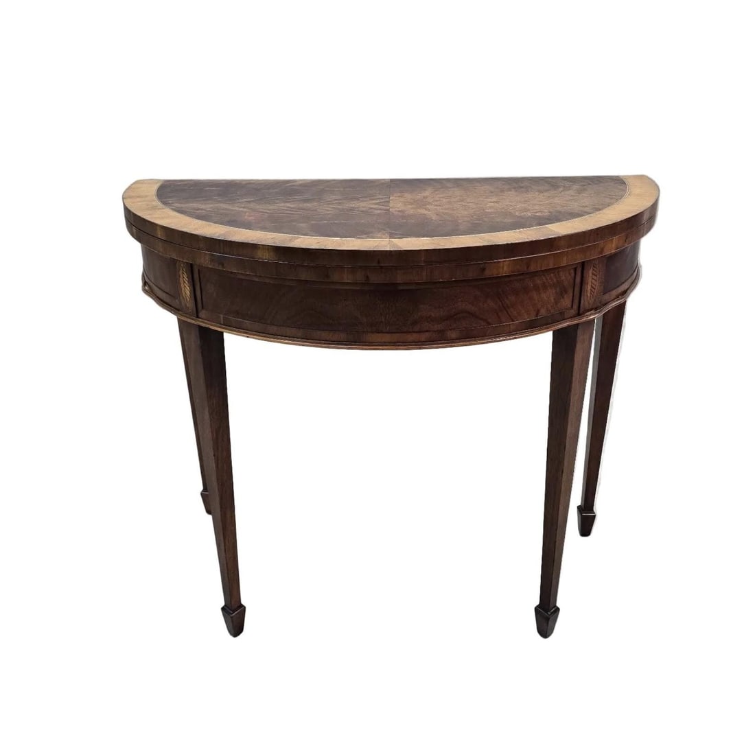Vintage Flame Mahogany Folding Demilune Flip-Top Table (1 of 7)