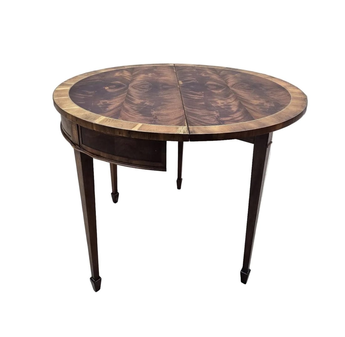 Vintage Flame Mahogany Folding Demilune Flip-Top Table - 6