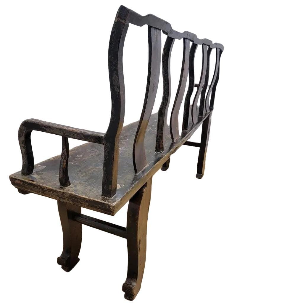 Vintage Shanxi Province Elm Bench - 3
