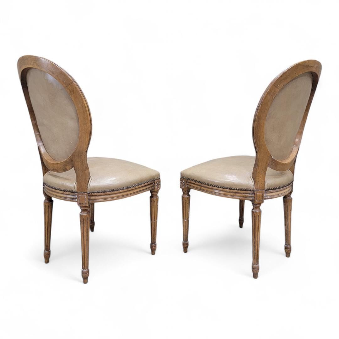 Vintage French Provincial Style Medallion Back Chairs By Baker - 4 - 6