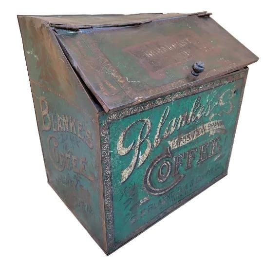 Antique C.F. Blanke Tea and Coffee Company Tin Bin - 3