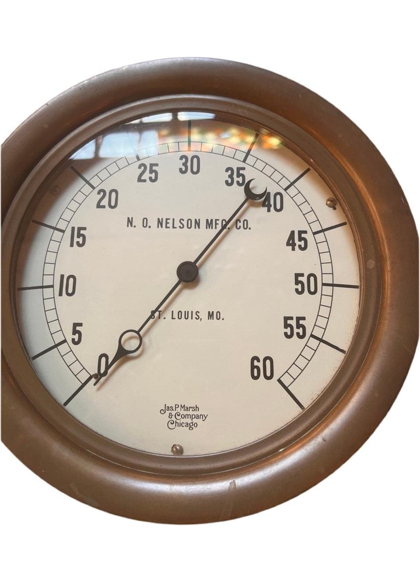 Antique Jas P Marsh Company Chicago Brass Nautical Ship Gauge (1 of 2)