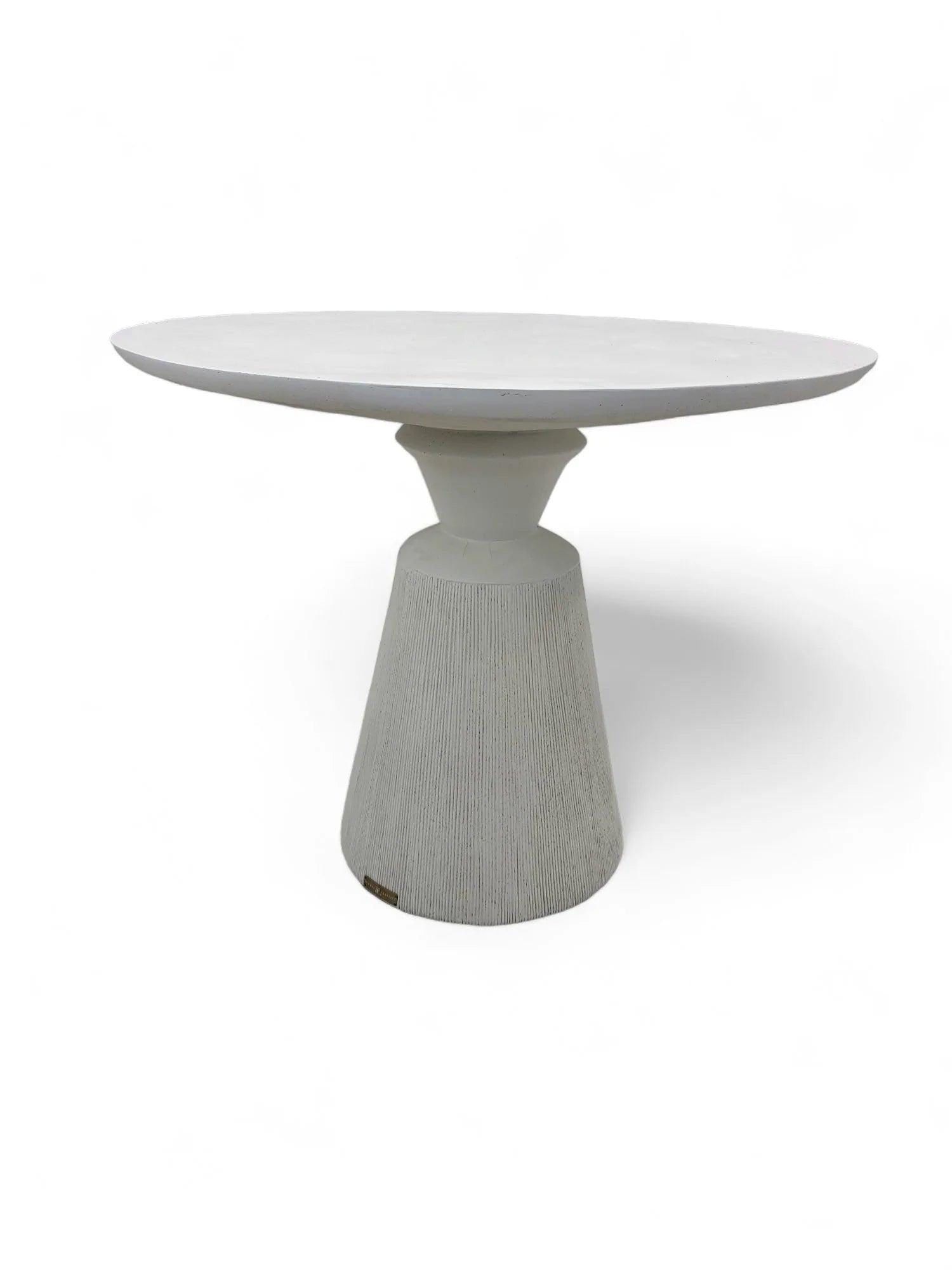 Organic Modern Cast Stone Fisher Patio Table by Summer Classics: Title: Organic Modern Cast Stone Fisher Patio Table by Summer Classics Description: Rustic Natural Fisher Stone Indoor/Outdoor Pedestal Padio Table by Summer ClassicsThis pedestal dining table has a