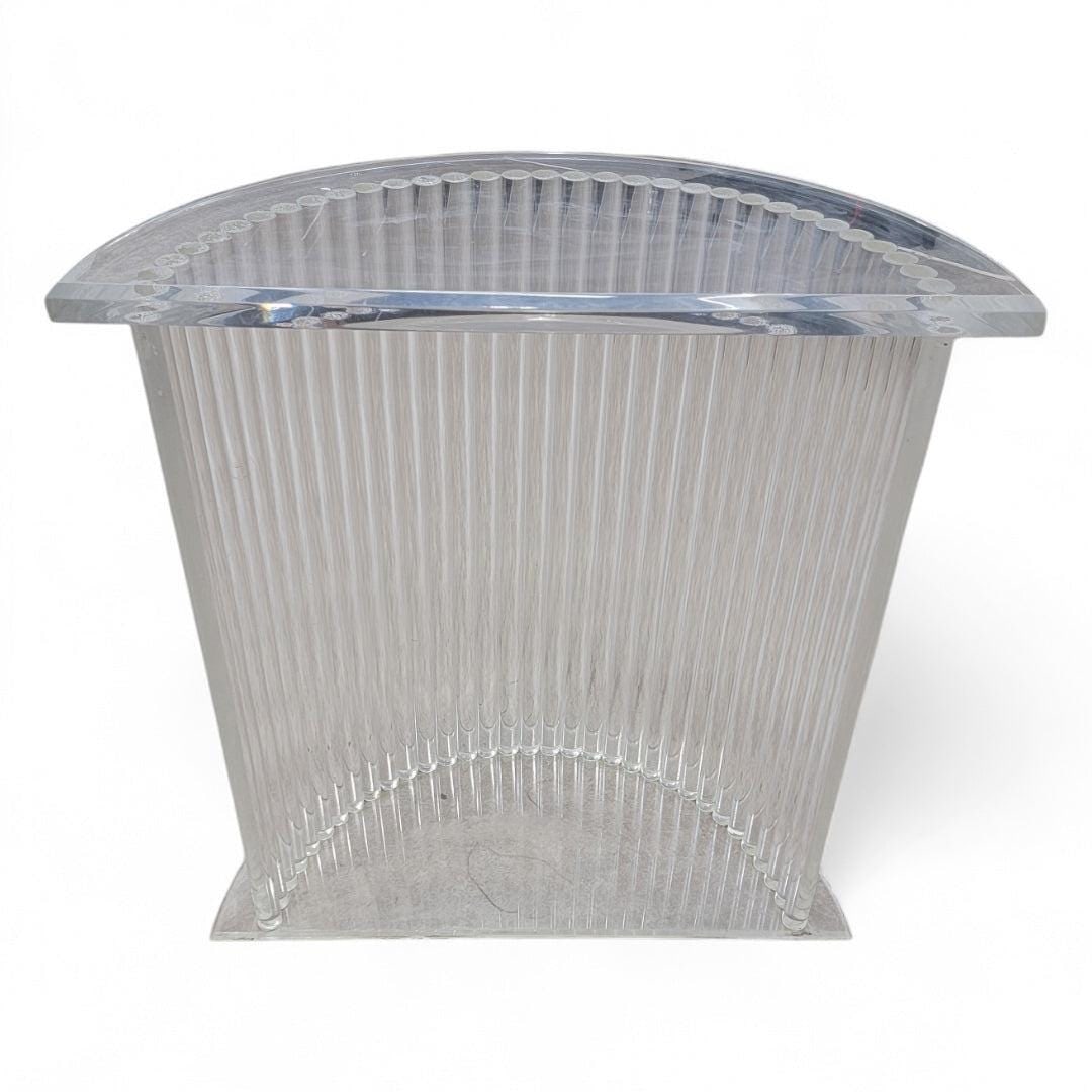 MCM Custom Lucite Cylinder Demilune Pedestal Table - 2