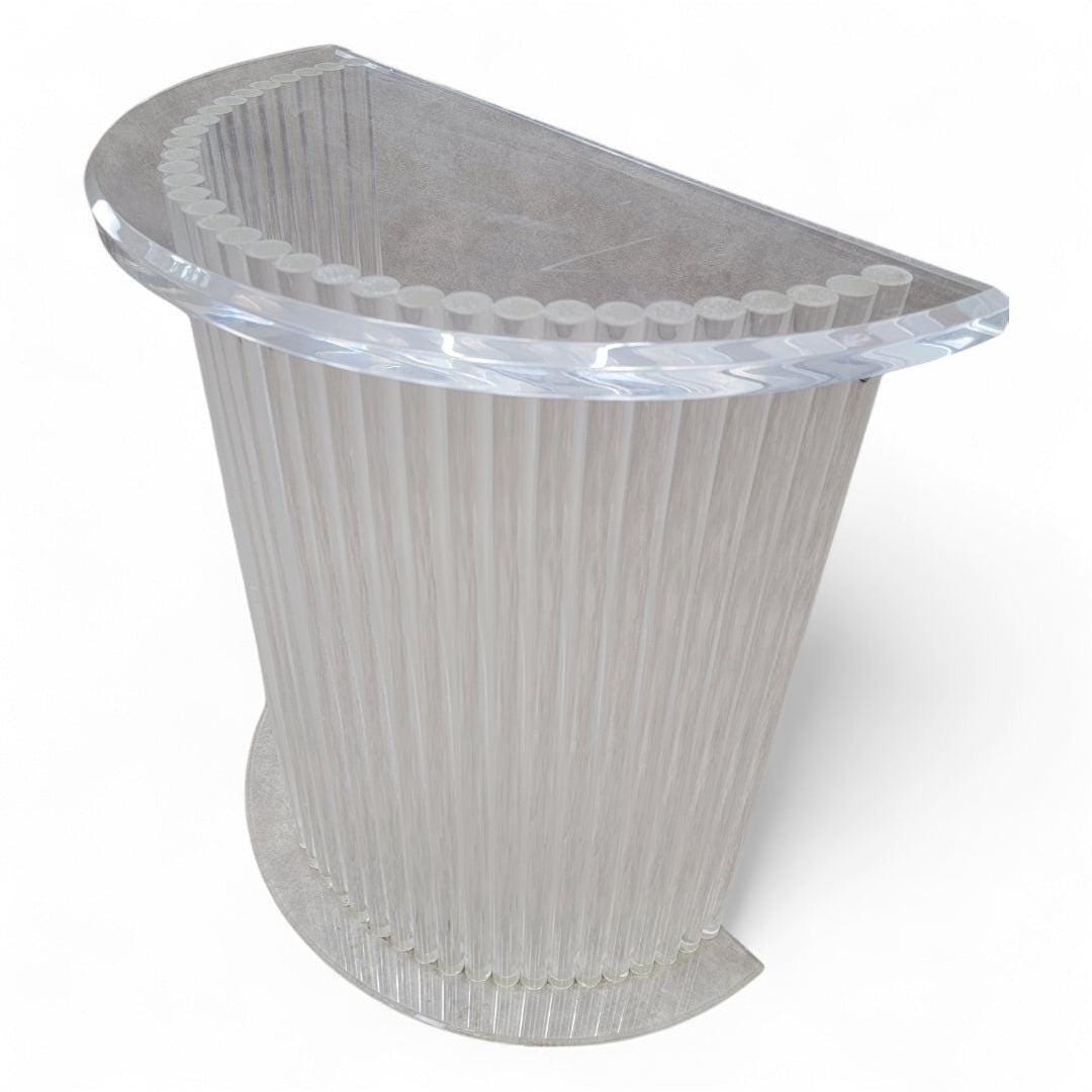 MCM Custom Lucite Cylinder Demilune Pedestal Table - 3