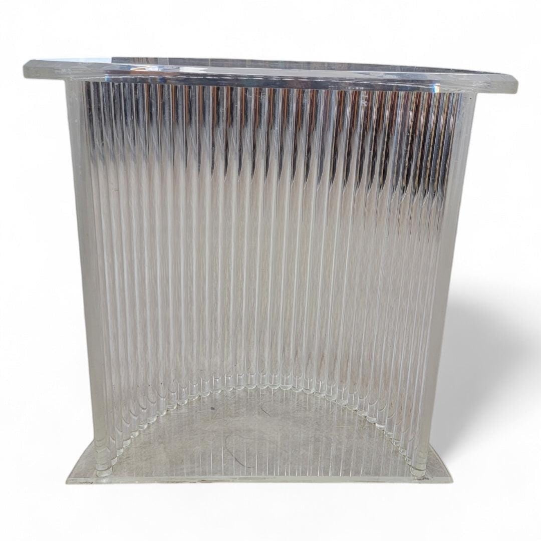MCM Custom Lucite Cylinder Demilune Pedestal Table - 5