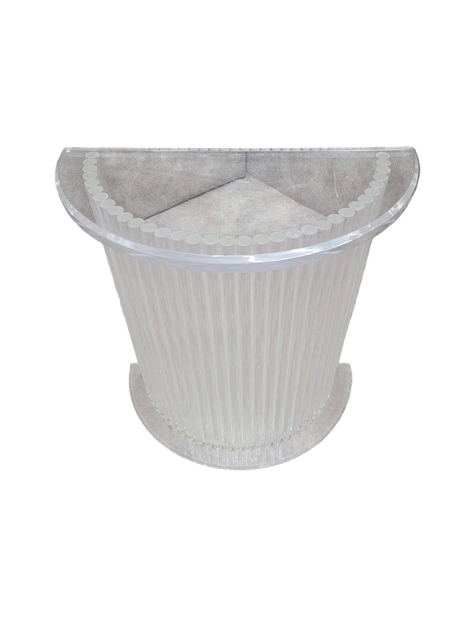 MCM Custom Lucite Cylinder Demilune Pedestal Table - 7