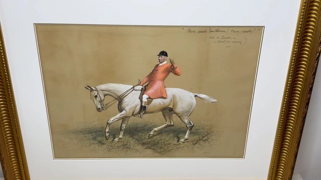 Sporting Painting Quorn Hunt Tom Firr Up Grey Whitelegs by Basil Nightingale - 2