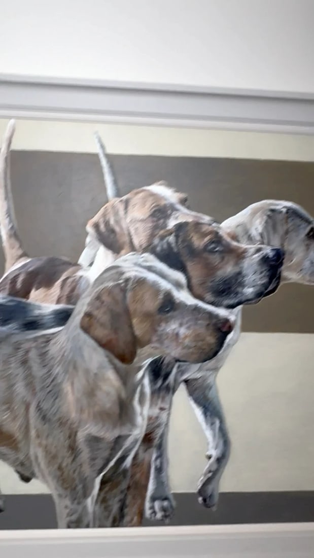 Large Hunting Portrait Oil Painting Dog Pack Of Scent Foxhounds At Berkeley Hunt - 2