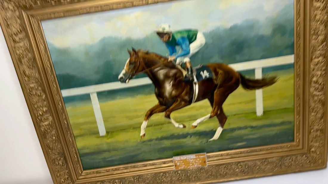 Oil Painting The Minstrel Chestnut Colt Epsom Derby 1977 Jockey Lester Piggott - 2