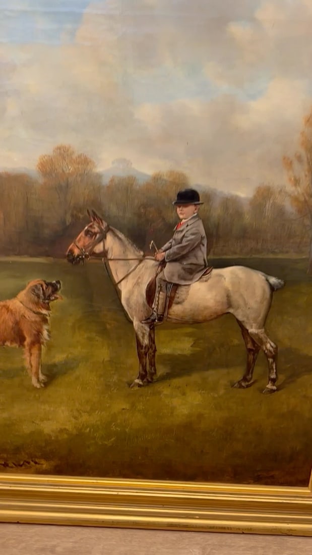 Francis James Fry Aged 5 Riding Pony with Attendant Dog by John Alfred Wheeler - 2