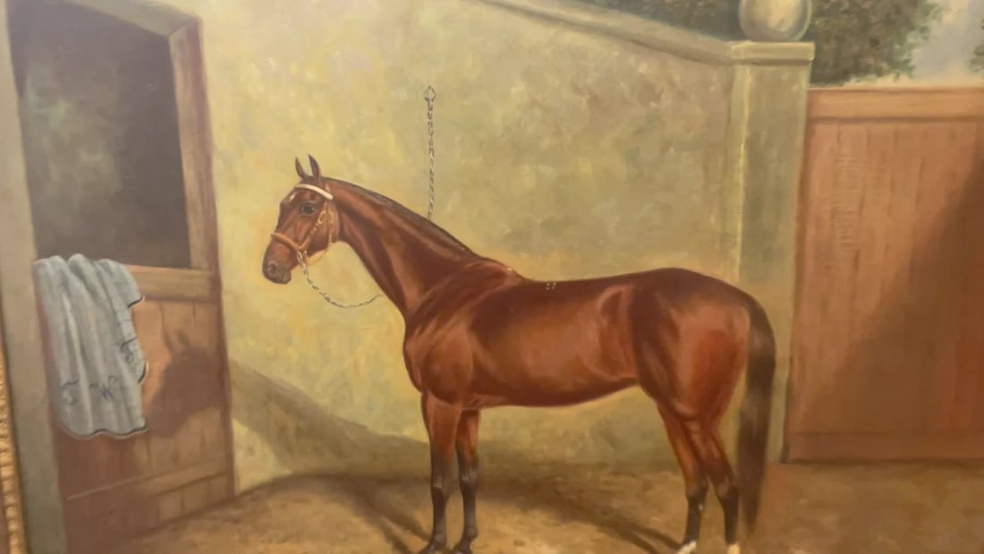 Painting Racehorses Spion Kop Winner Derby Stakes Frederick Albert Clarke C1920 - 2