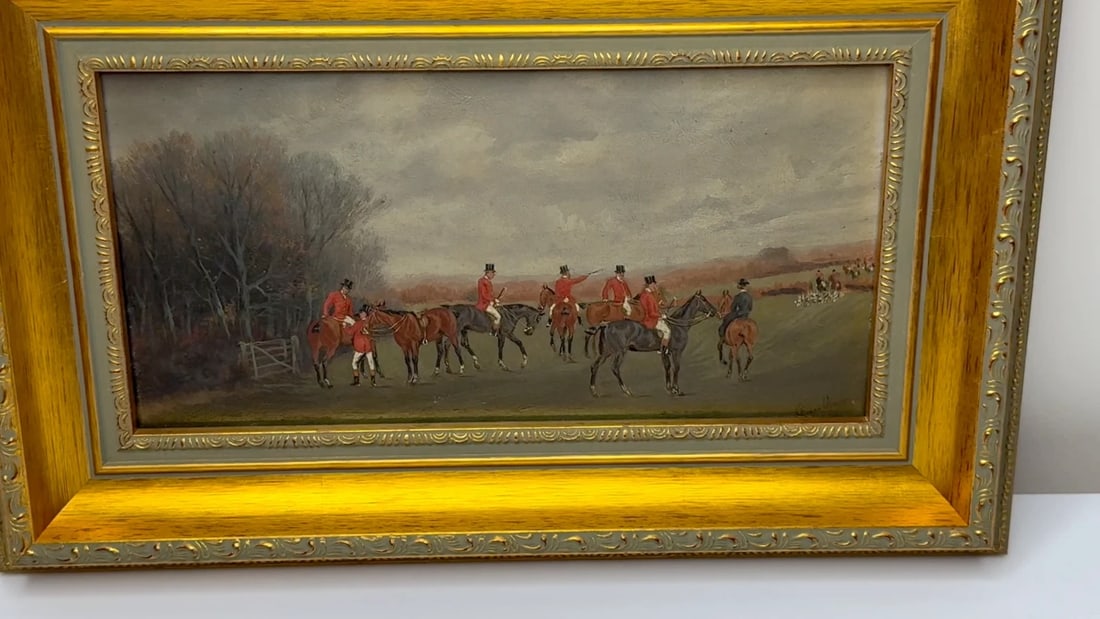 Victorian Painting The Meet (The Berkeley Hunt) c1880 By Charles Faulkner - 2