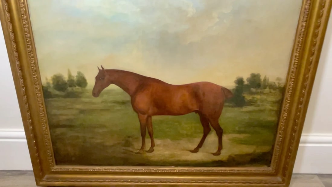 Georgian Oil Painting Bay Race Horse Partisan Bred By 4th Duke of Grafton C1827 - 2