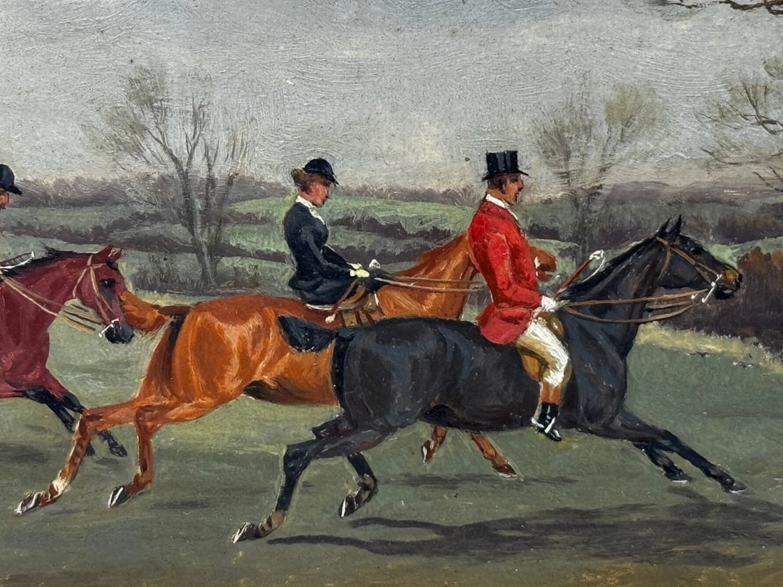 Victorian Oil Painting C1880 Full Cry (The Berkeley Hunt) By Charles Faulkner - 13